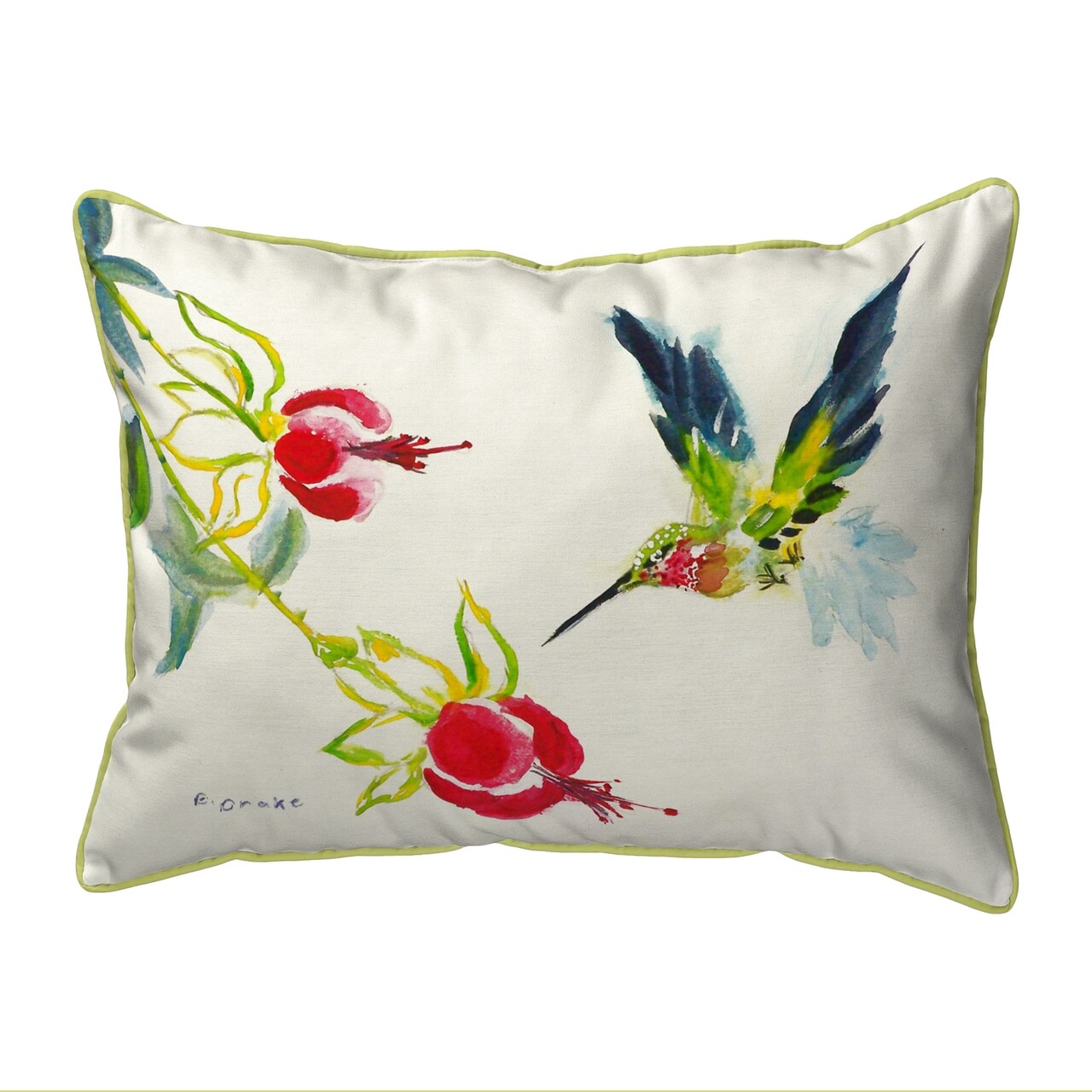 Betsy Drake Betsy's Hummingbird Extra Large 20 X 24 Indoor / Outdoor Pillow